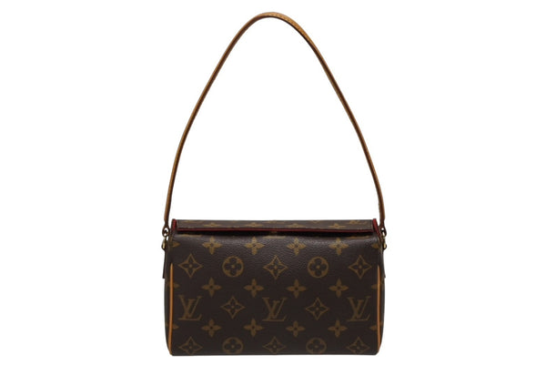 極美品 LOUIS VUITTON ルイヴィトン レシタル ハンドバッグ M51900 モノグラムキャンバス ヌメ革 ブラウン ゴールド金具 中古 4b010745
