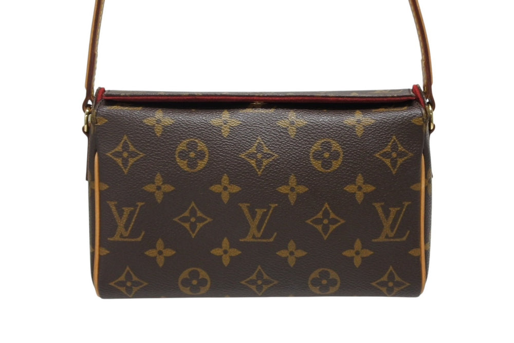 極美品 LOUIS VUITTON ルイヴィトン レシタル ハンドバッグ M51900 モノグラムキャンバス ヌメ革 ブラウン ゴールド金具 中古 4b010745