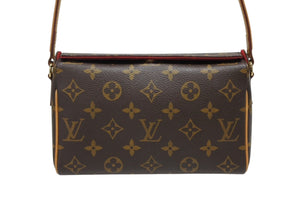 極美品 LOUIS VUITTON ルイヴィトン レシタル ハンドバッグ M51900 モノグラムキャンバス ヌメ革 ブラウン ゴールド金具 中古 4b010745