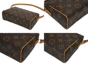 極美品 LOUIS VUITTON ルイヴィトン レシタル ハンドバッグ M51900 モノグラムキャンバス ヌメ革 ブラウン ゴールド金具 中古 4b010745