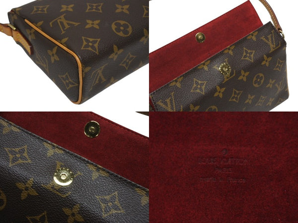 極美品 LOUIS VUITTON ルイヴィトン レシタル ハンドバッグ M51900 モノグラムキャンバス ヌメ革 ブラウン ゴールド金具 中古 4b010745