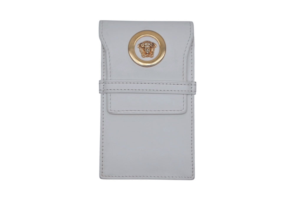 Versace ヴェルサーチ シガレットケース タバコケース メデューサ ホワイト 白 美品 中古 010750