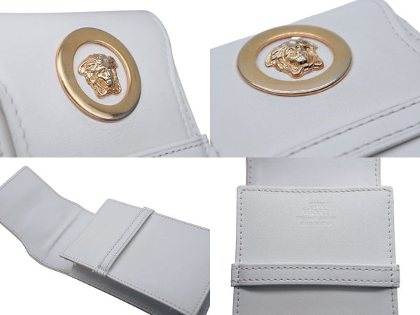 Versace ヴェルサーチ シガレットケース タバコケース メデューサ ホワイト 白 美品 中古 010750