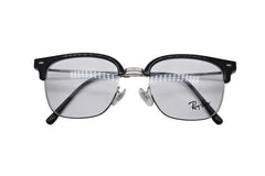極美品 Ray-Ban レイバン スクエア メガネ RB7216F プラスチック クリア 55□20 145 ブラック シルバー金具 中古 4b010753