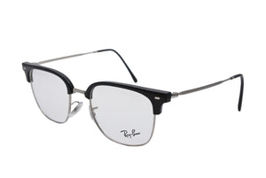 極美品 Ray-Ban レイバン スクエア メガネ RB7216F プラスチック クリア 55□20 145 ブラック シルバー金具 中古 4b010753