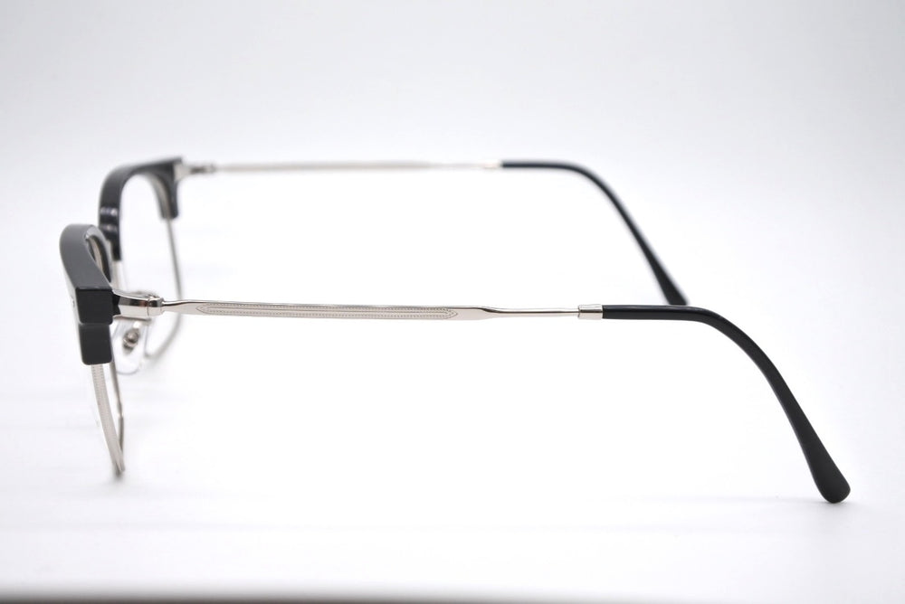 極美品 Ray-Ban レイバン スクエア メガネ RB7216F プラスチック クリア 55□20 145 ブラック シルバー金具 中古 4b010753