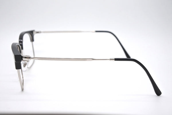 極美品 Ray-Ban レイバン スクエア メガネ RB7216F プラスチック クリア 55□20 145 ブラック シルバー金具 中古 4b010753