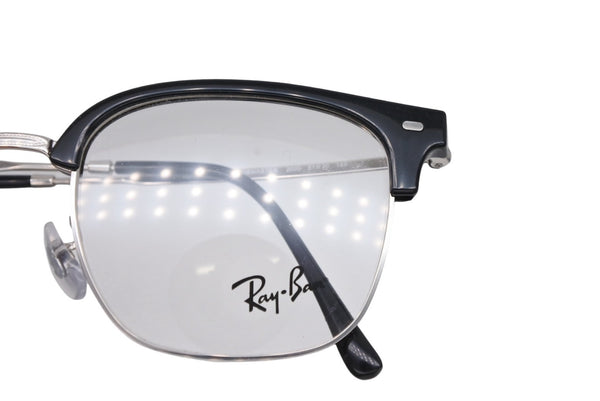 極美品 Ray-Ban レイバン スクエア メガネ RB7216F プラスチック クリア 55□20 145 ブラック シルバー金具 中古 4b010753
