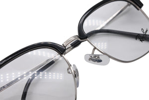 極美品 Ray-Ban レイバン スクエア メガネ RB7216F プラスチック クリア 55□20 145 ブラック シルバー金具 中古 4b010753