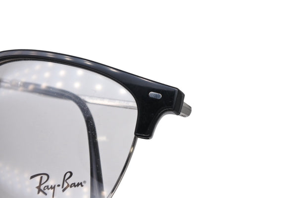極美品 Ray-Ban レイバン スクエア メガネ RB7216F プラスチック クリア 55□20 145 ブラック シルバー金具 中古 4b010753