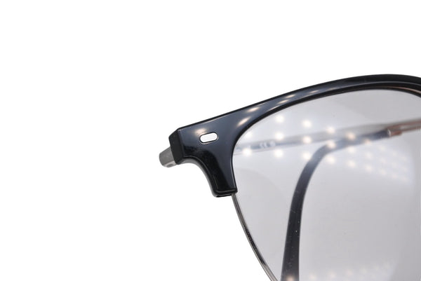 極美品 Ray-Ban レイバン スクエア メガネ RB7216F プラスチック クリア 55□20 145 ブラック シルバー金具 中古 4b010753