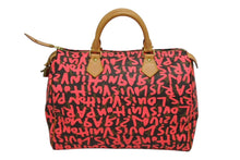 画像をギャラリービューアに読み込む, LOUIS VUITTON ルイヴィトン モノグラム グラフィティ スピーディ30 ハンドバッグ M93704 ピンク PVC ヌメ革 美品 中古 4b010759