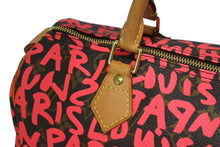 画像をギャラリービューアに読み込む, LOUIS VUITTON ルイヴィトン モノグラム グラフィティ スピーディ30 ハンドバッグ M93704 ピンク PVC ヌメ革 美品 中古 4b010759