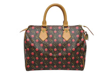 画像をギャラリービューアに読み込む, LOUIS VUITTON ルイヴィトン スピーディ25 ハンドバッグ M95009 モノグラム チェリー ブラウン 村上隆 美品 中古 4b010760