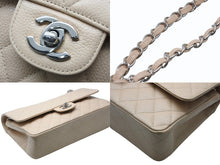 画像をギャラリービューアに読み込む, 極美品 CHANEL シャネル マトラッセ25 Wフラップ Wチェーンショルダーバッグ 14番台 キャビアスキン ベージュ ゴールド金具 中古 4b010764