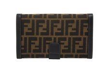 Load image into Gallery viewer, FENDI フェンディ 長財布 ビッグウォレット ズッカライン イニシャル入り イタリア製 キャンバス レザー ブラウン ゴールド金具 美品 中古 4b010768