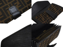 Load image into Gallery viewer, FENDI フェンディ 長財布 ビッグウォレット ズッカライン イニシャル入り イタリア製 キャンバス レザー ブラウン ゴールド金具 美品 中古 4b010768