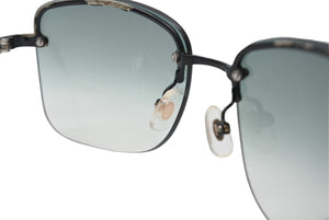 GUCCI グッチ サングラス GGロゴ リムレス アイウェア イタリア製 アセテート メタル ブラック シルバー金具 美品 中古 4b010778