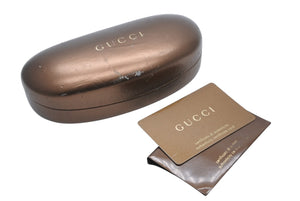 GUCCI グッチ サングラス GGロゴ リムレス アイウェア イタリア製 アセテート メタル ブラック シルバー金具 美品 中古 4b010778