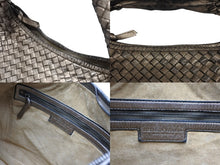 画像をギャラリービューアに読み込む, 極美品 BOTTEGAVENETA ボッテガヴェネタ アルマトゥラ ワンショルダーバッグ 115654 V0041 1203 メタリックゴールド シルバー金具 中古 4b010785