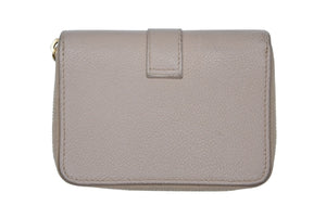 SAINT LAURENT サンローラン カサンドラ ジップウォレット 二つ折り財布 グレイン ド プードル レザー ベージュ ゴールド金具 良品 中古 4b010788