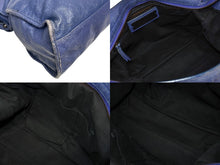 画像をギャラリービューアに読み込む, BALENCIAGA バレンシアガ ザシティ 2WAY ハンドバッグ 115748 レザー ブルー ゴールド金具 良品 中古 4b010798