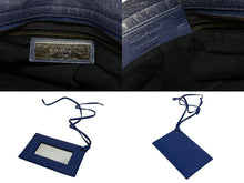 画像をギャラリービューアに読み込む, BALENCIAGA バレンシアガ ザシティ 2WAY ハンドバッグ 115748 レザー ブルー ゴールド金具 良品 中古 4b010798