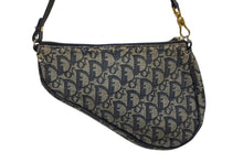 画像をギャラリービューアに読み込む, CHRISTIAN DIOR クリスチャンディオール サドルポーチ アクセサリーポーチ MC 0031 ネイビー トロッター柄 ガリアーノ期 良品 中古 4b010801