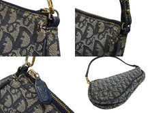 画像をギャラリービューアに読み込む, CHRISTIAN DIOR クリスチャンディオール サドルポーチ アクセサリーポーチ MC 0031 ネイビー トロッター柄 ガリアーノ期 良品 中古 4b010801
