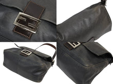 画像をギャラリービューアに読み込む, FENDI フェンディ マンマバケット ワンショルダーバッグ 26325 レザー グレー シルバー金具 良品 中古 4b010810