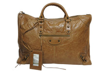 画像をギャラリービューアに読み込む, 極美品 BALENCIAGA バレンシアガ The Weekender ザ ウィークエンダー ハンドバッグ 110506 ブラウン レザー 中古 4b010819