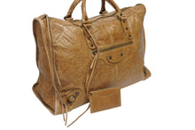 画像をギャラリービューアに読み込む, 極美品 BALENCIAGA バレンシアガ The Weekender ザ ウィークエンダー ハンドバッグ 110506 ブラウン レザー 中古 4b010819