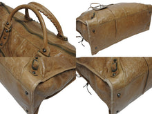 画像をギャラリービューアに読み込む, 極美品 BALENCIAGA バレンシアガ The Weekender ザ ウィークエンダー ハンドバッグ 110506 ブラウン レザー 中古 4b010819