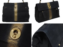 Load image into Gallery viewer, YVES SAINT LAURENT イヴサンローラン ミューズトゥバッグ ハンドバッグ レザー ブラック 197148 美品 中古 4b010820