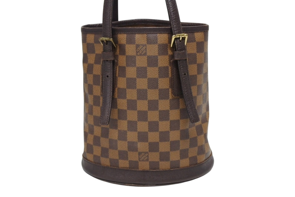 LOUIS VUITTON Damier Marais Shoulder Bag with Pouch Brown Gold Hardware Logo N42240 Good Condition Used 4b010823