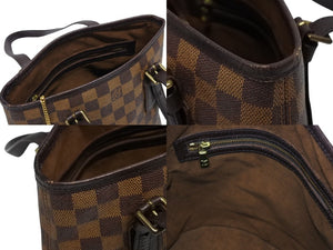 LOUIS VUITTON ルイヴィトン ダミエ マレ ショルダーバッグ ポーチ付き ブラウン ゴールド金具 ロゴ N42240 美品 中古 4b010823