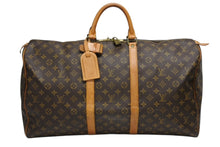 画像をギャラリービューアに読み込む, LOUIS VUITTON ルイヴィトン キーポル50 ボストンバッグ M41426 モノグラム PVC レザー モノグラム ゴールド金具 良品 中古 4b010838