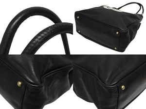 CHANEL シャネル カメリア ロゴデザイン ワンショルダーバッグ 4番台 ブラック レザー ゴールド金具 美品 中古 4b010842