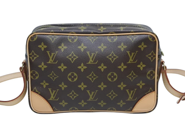 新品同様品 LOUIS VUITTON ルイヴィトン モノグラム トロカデロ27 ショルダーバッグ M51274 PVC ヌメ革 ブラウン ゴールド金具 中古 4b010849