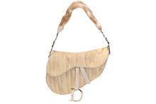 Load image into Gallery viewer, 極美品 Christian Dior クリスチャンディオール サドルバッグ ワンショルダーバッグ 01RU 0064 ファー レザー シルバー金具 中古 4b010855