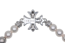 Load image into Gallery viewer, 新品未使用 CHROME HEARTS クロムハーツ × ミキモト パール ネックレス MIKIMOTO CH PLUS PEARL NECKLACE K18 中古 4b010858
