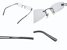 Load image into Gallery viewer, CHANEL シャネル リムレス 眼鏡 メガネ アイウェア 2123T c.101 サイズ53□16 135 度入り ココマーク ブラック 美品 中古 4b010863