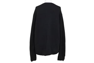 極美品 CHROME HEARTS クロムハーツ カシミヤ ダガージップ ニット クロスパッチ カシミヤ ブラック 中古 4b010876