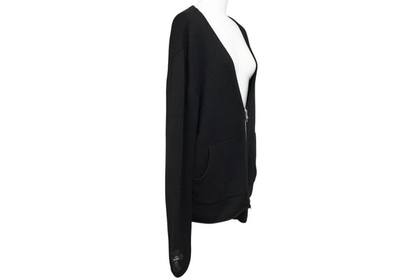 極美品 CHROME HEARTS クロムハーツ カシミヤ ダガージップ ニット クロスパッチ カシミヤ ブラック 中古 4b010876