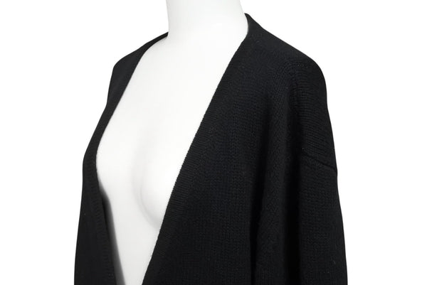 極美品 CHROME HEARTS クロムハーツ カシミヤ ダガージップ ニット クロスパッチ カシミヤ ブラック 中古 4b010876