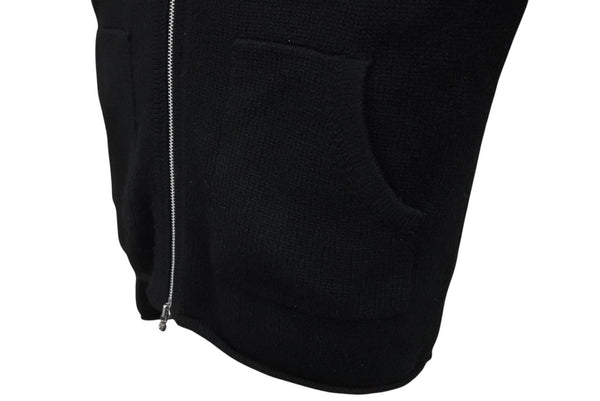 極美品 CHROME HEARTS クロムハーツ カシミヤ ダガージップ ニット クロスパッチ カシミヤ ブラック 中古 4b010876
