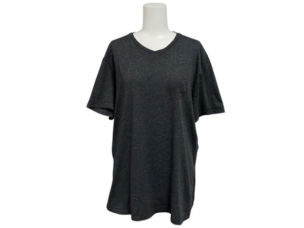 CHROME HEARTS クロムハーツ BSフレア 半袖VネックTシャツ サイズM チャコール ポリエステル コットン 美品 中古 4b010878