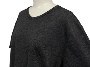 CHROME HEARTS クロムハーツ BSフレア 半袖VネックTシャツ サイズM チャコール ポリエステル コットン 美品 中古 4b010878