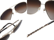 Load image into Gallery viewer, CHANEL シャネル ティアドロップ サングラス アイウェア 4194-Q c395/3B サイズ59◻︎14 135 ココマーク ブラウン 美品 中古 4b010890