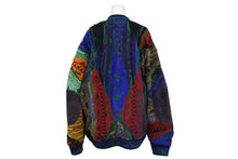 Load image into Gallery viewer, COOGI クージー 3Dニット ジップアップ ブルゾン ウール×レザー 肘パッチワーク マルチカラー ジャケット 美品 中古 4b010914